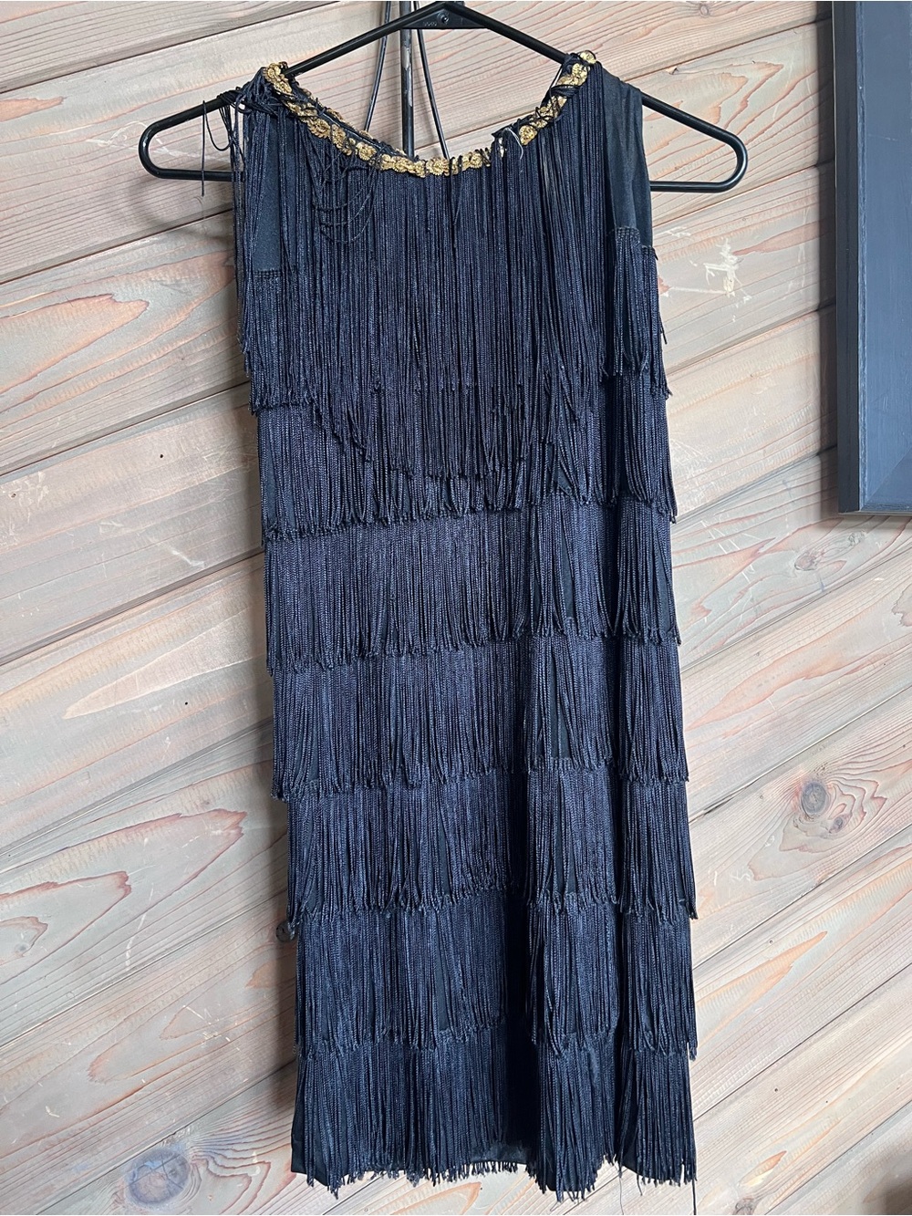 Black Fringe Flapper Costume Dance Dress Size S